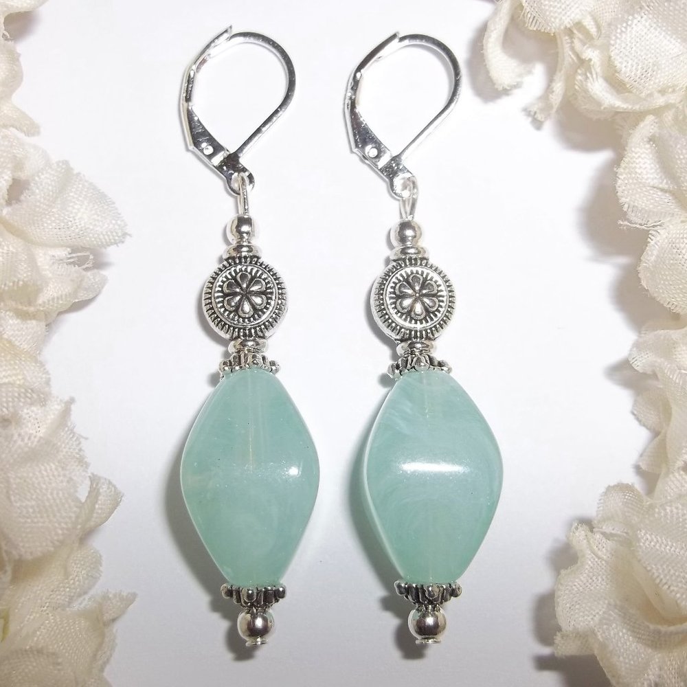 Dangle Earrings, Statement Earrings, Green Earrings, Earring, Earring Set, 7574
